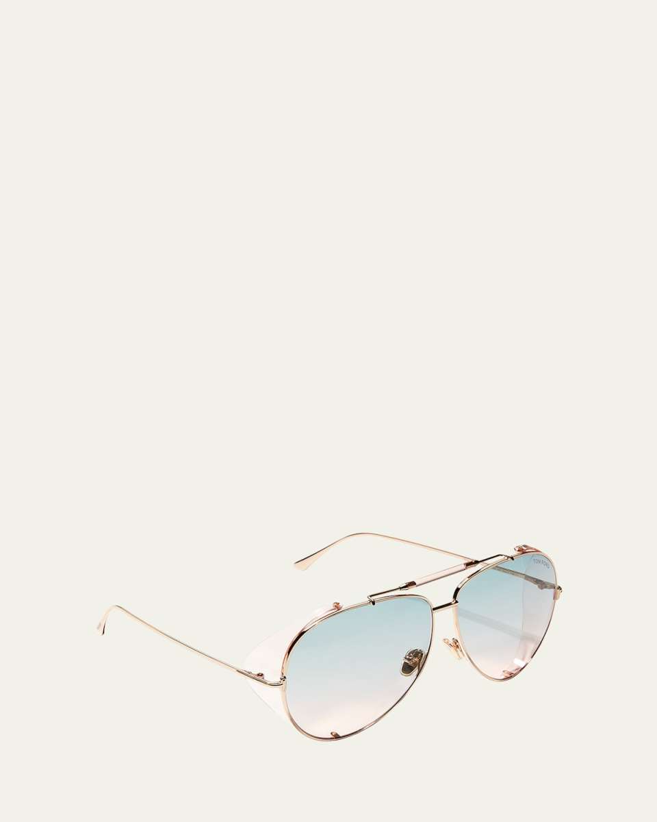Jack Metal Aviator Sunglasses w/ Side Shields